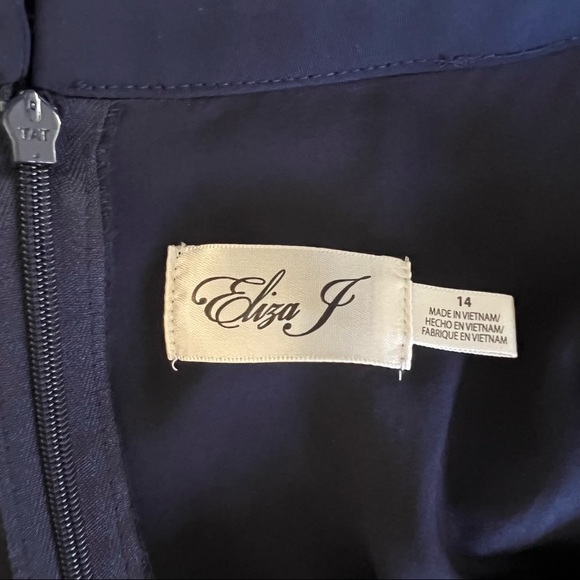 Eliza J Navy Wide Leg Jumpsuit Size 14 - Picture 5 of 6